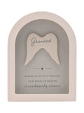 Widdop Grandad remembrance plaque with angel wings - British product
