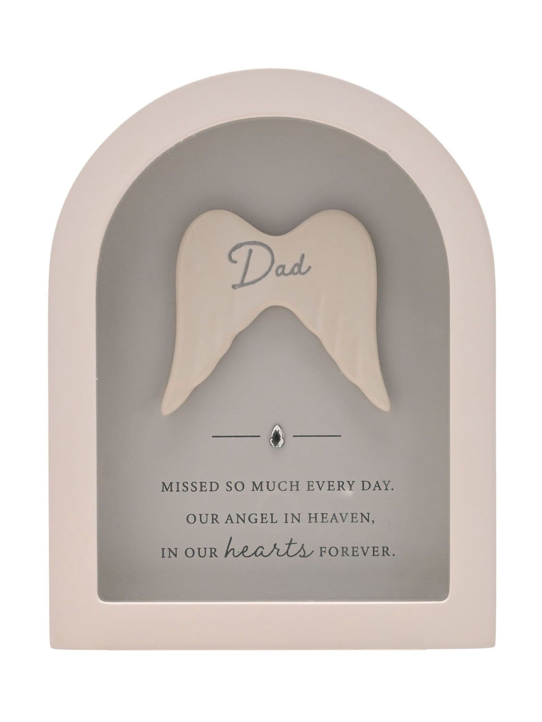 Widdop white arched framed plaque dad ornament 18cm (British brand)