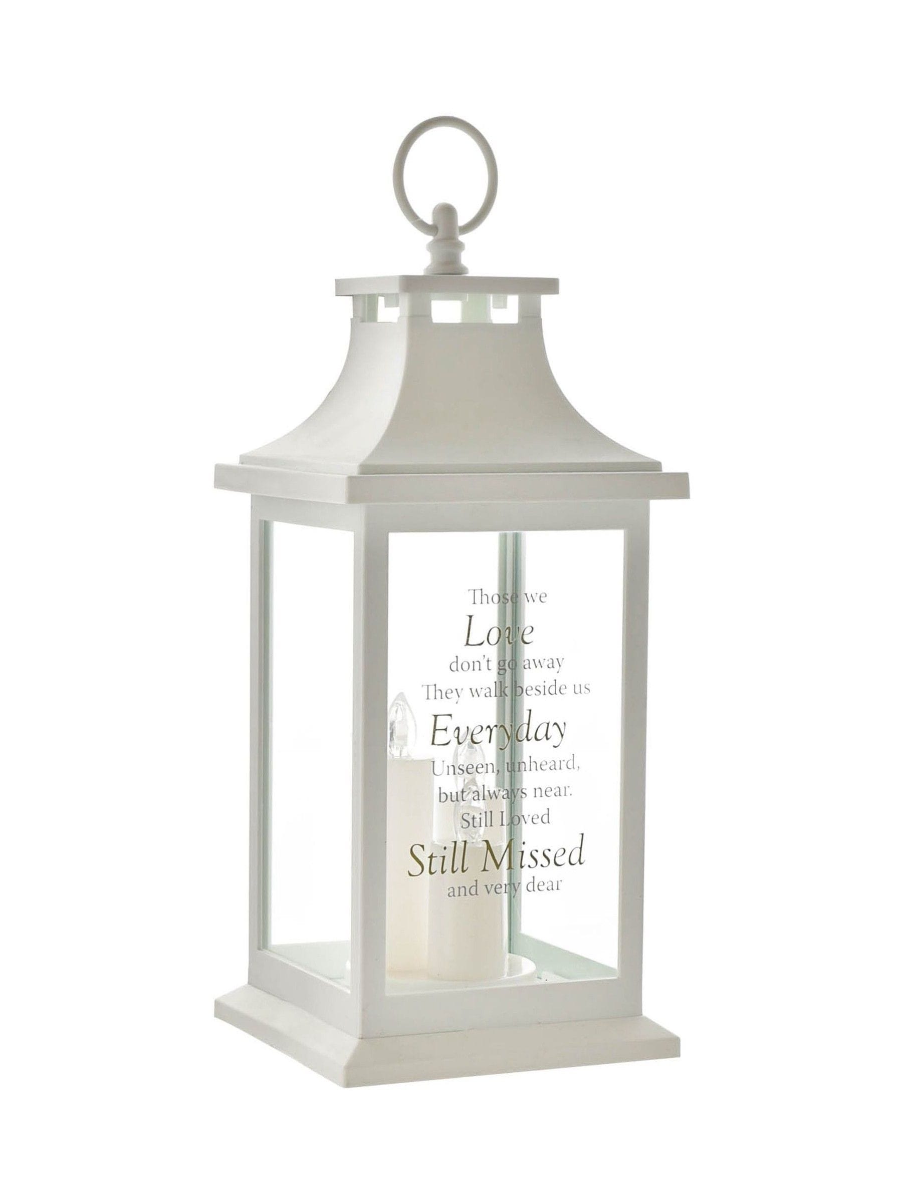 Widdop white remembrance lantern Those We Love 28.6cm - British product