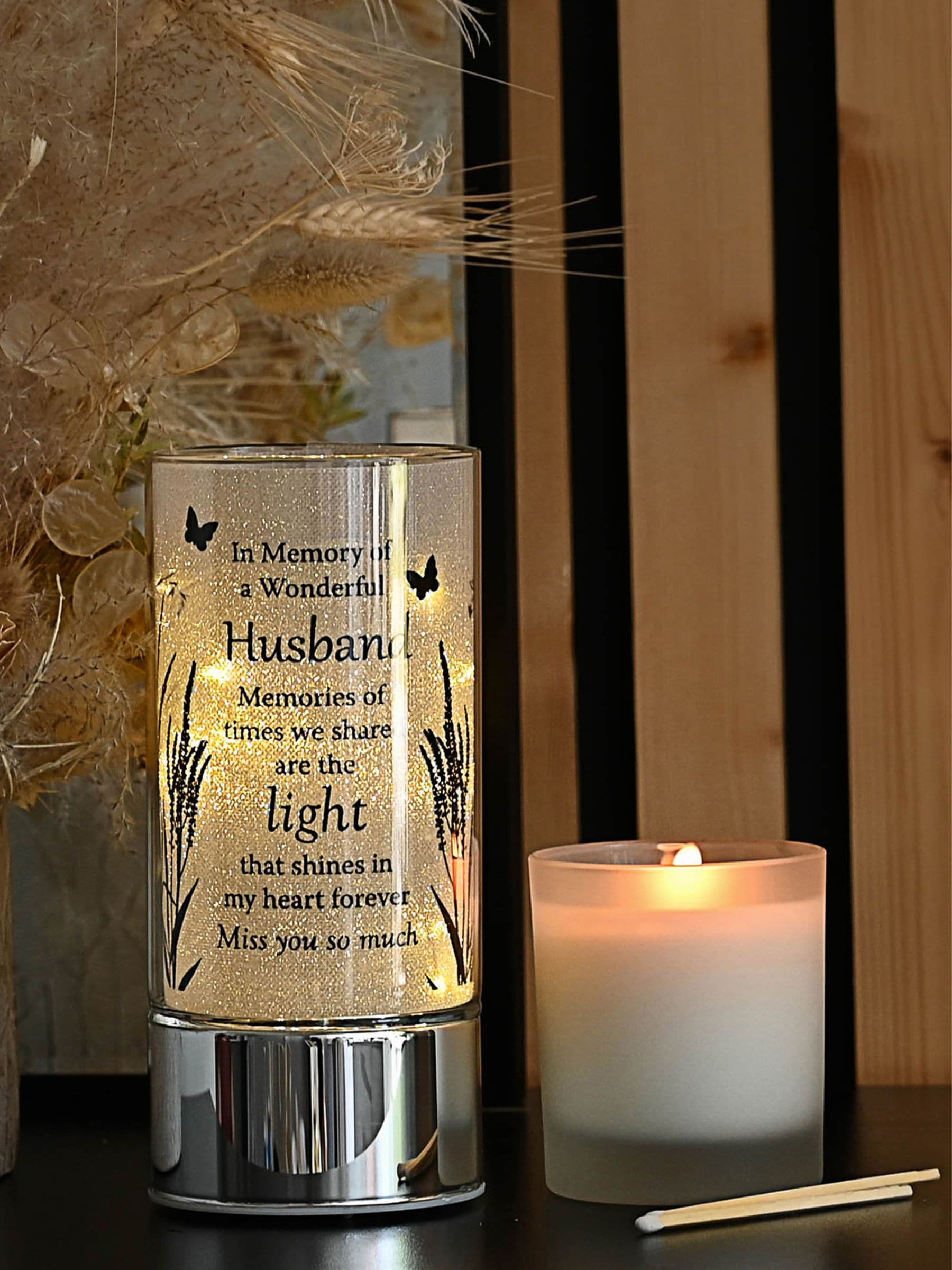 Widdop silver tube light for husband memorial 20cm, imported from the UK