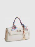 River Island white scarf charm tote bag with cross body strap (British brand)