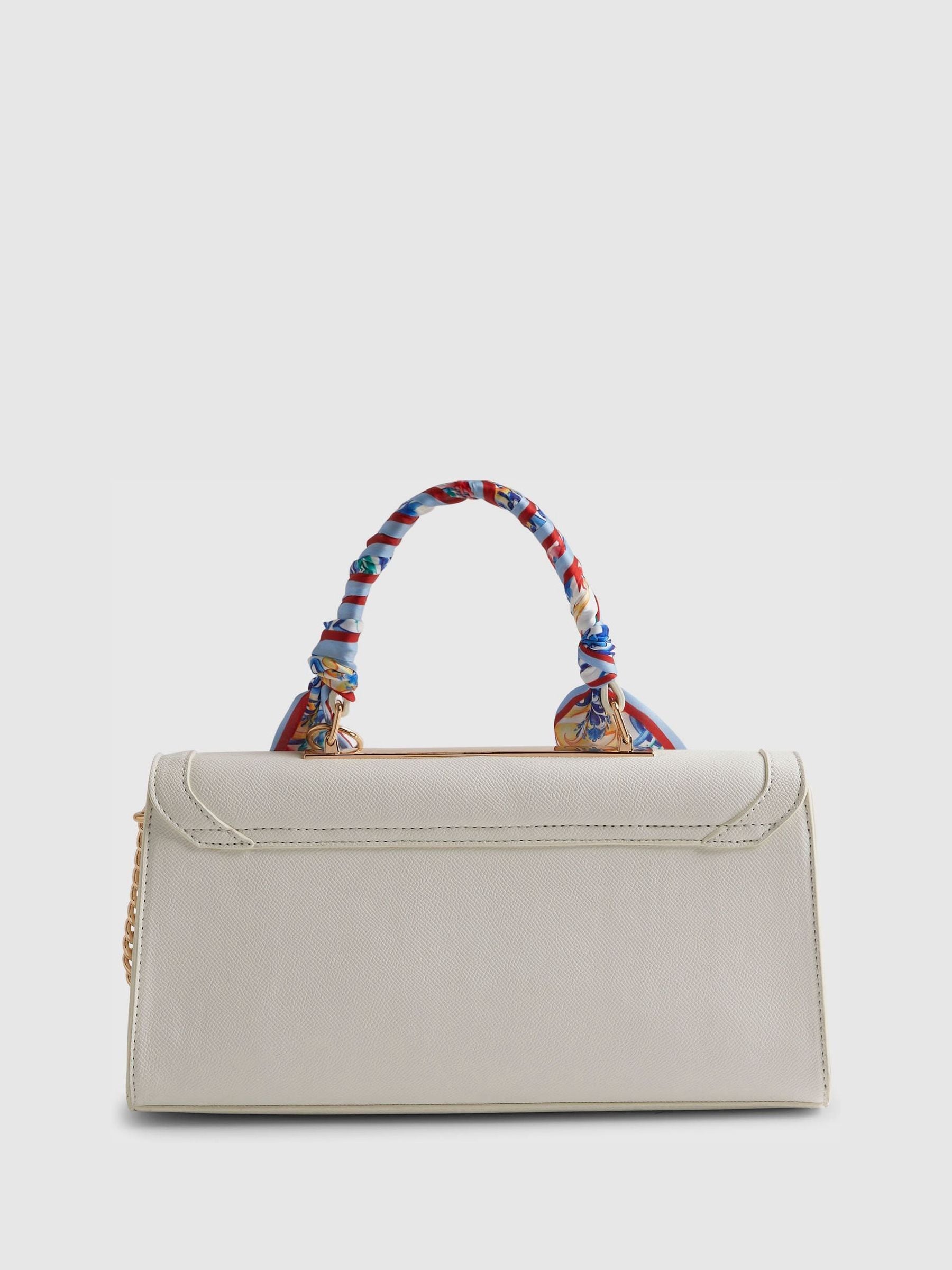 River Island white scarf charm tote bag with cross body strap (British brand)