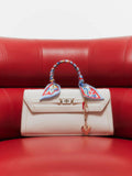 River Island white scarf charm tote bag with cross body strap (British brand)