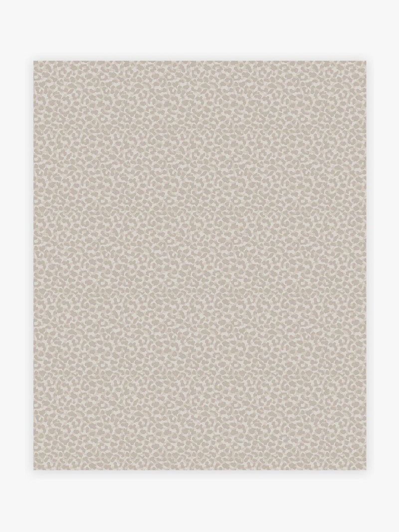 Luxe Leopard wallpaper sample in taupe and stone, imported from the UK