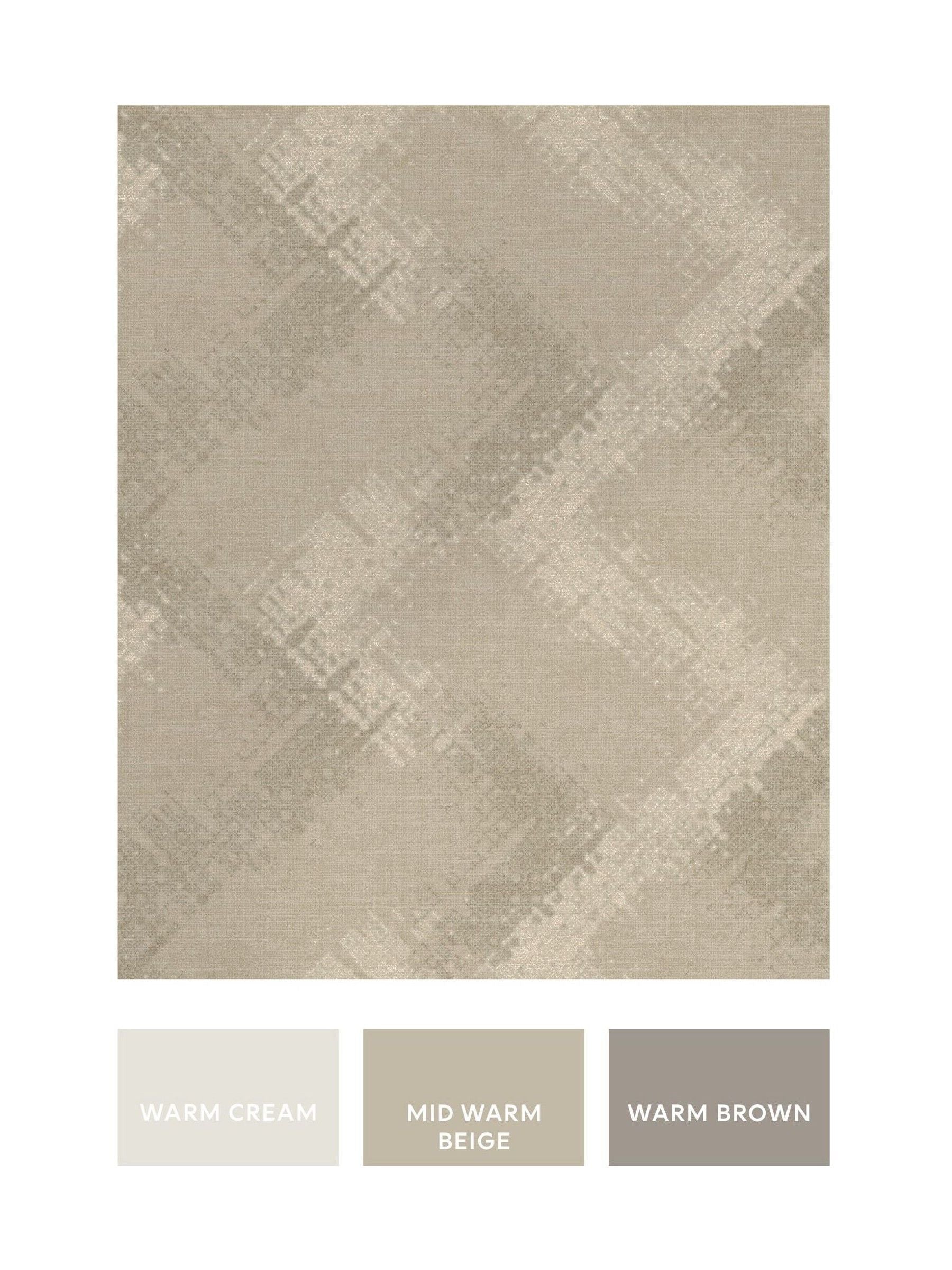 Luxe Dimora cream metallic wallpaper sample A4, UK version