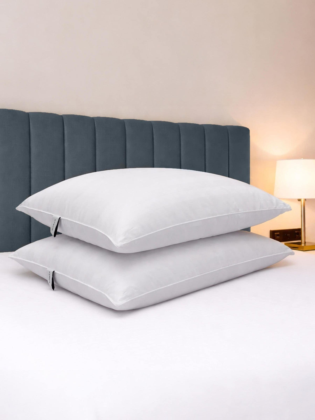 Bianca premium cotton stripe pillow pair 47x54cm, imported from the UK