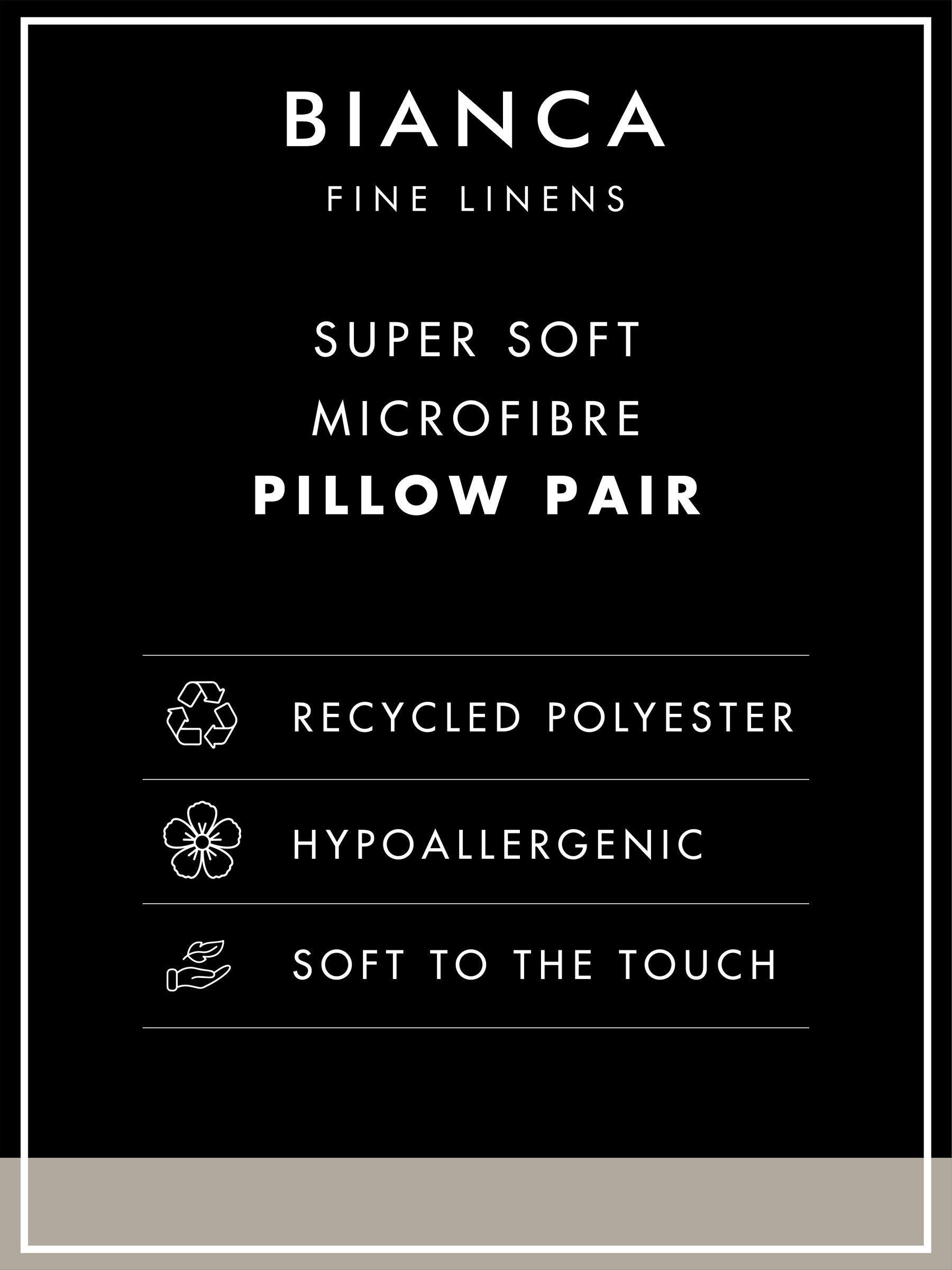 Bianca soft microfibre pillow pair 47x54cm - British product