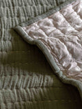 Gallery Home green sylvan stitched gauze bedspread 260x240cm (British brand)