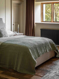 Gallery Home green sylvan stitched gauze bedspread 260x240cm (British brand)