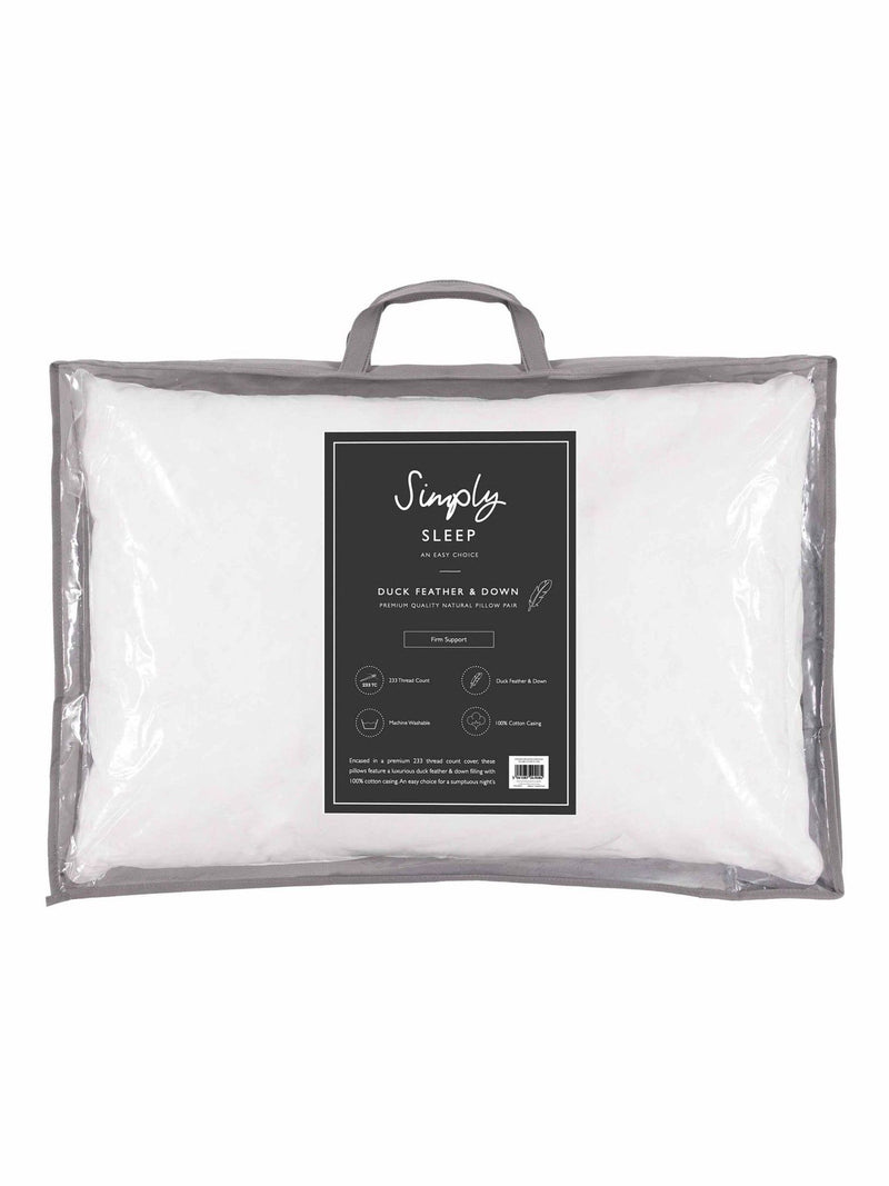 Gallery Home duck feather down pillow pair, imported from the UK