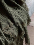 Gallery Home olive green waffle throw 1300x1700mm - British product