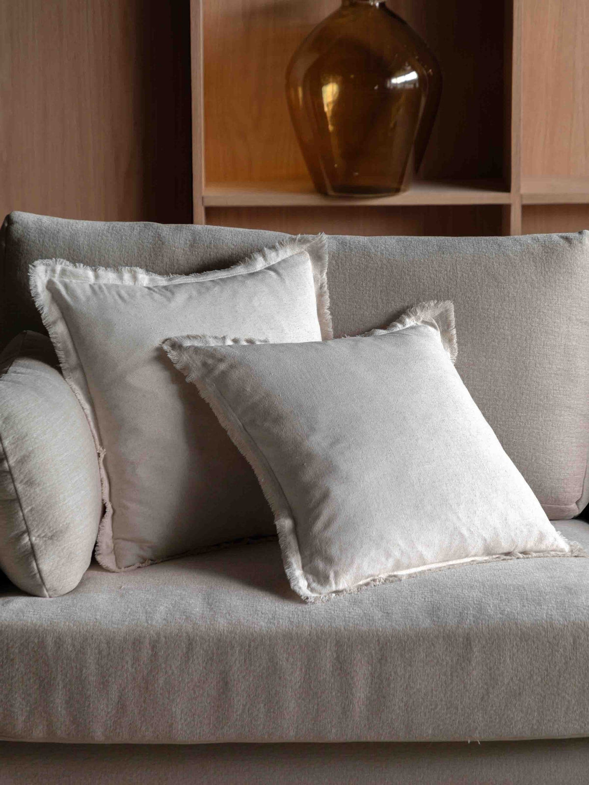 Gallery Home flax look cushion set of 2 450x450mm (British brand)