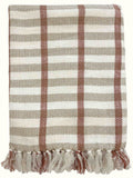 Gallery Home plaid throw natural rust satin woven 1300x1700mm, UK version