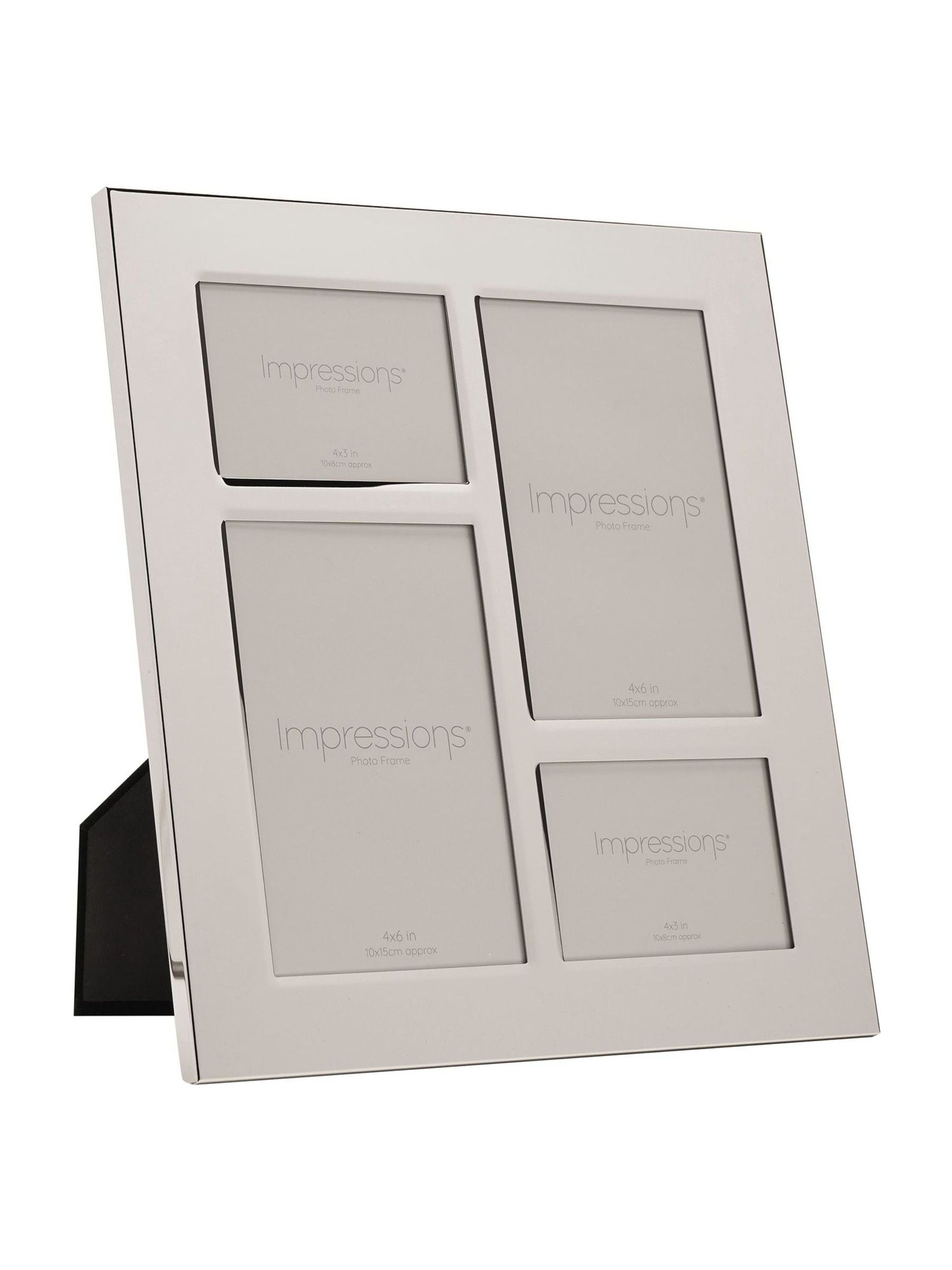 Widdop silver four-aperture collage photo frame 27x25cm, imported from the UK