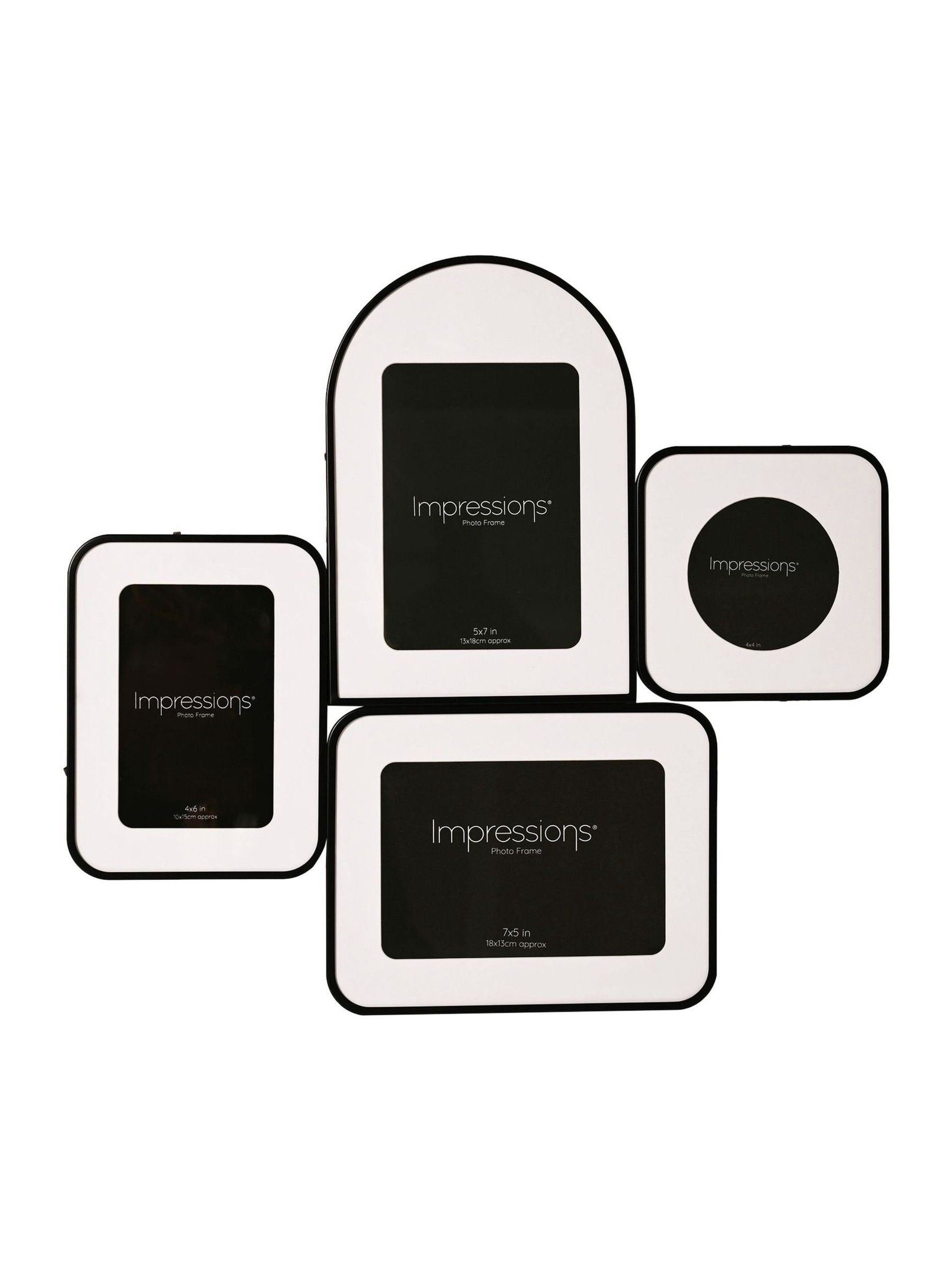 Widdop black multi aperture photo frame set (British brand)