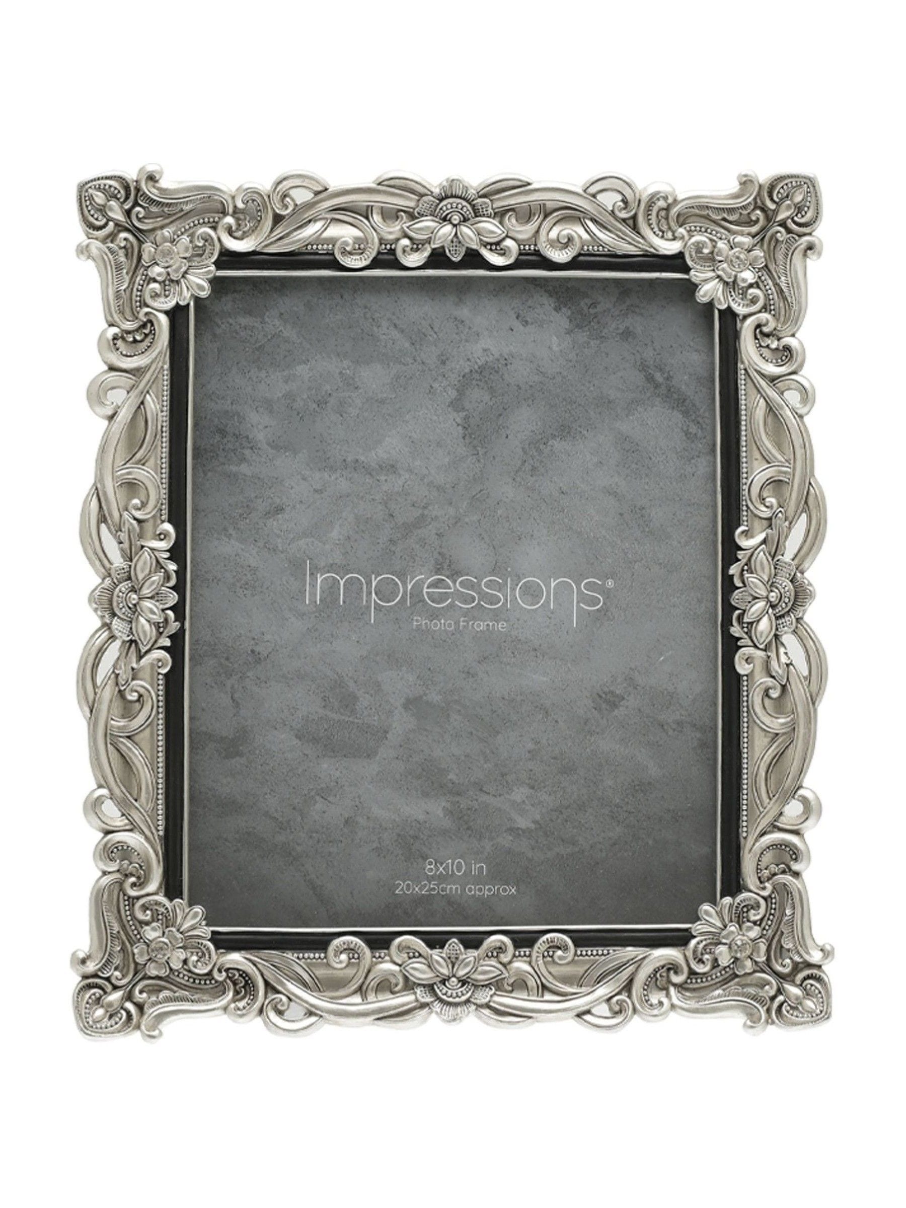Widdop silver floral crystal photo frame 8x10, UK version