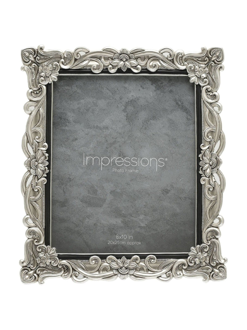 Widdop silver floral crystal photo frame 8x10, UK version