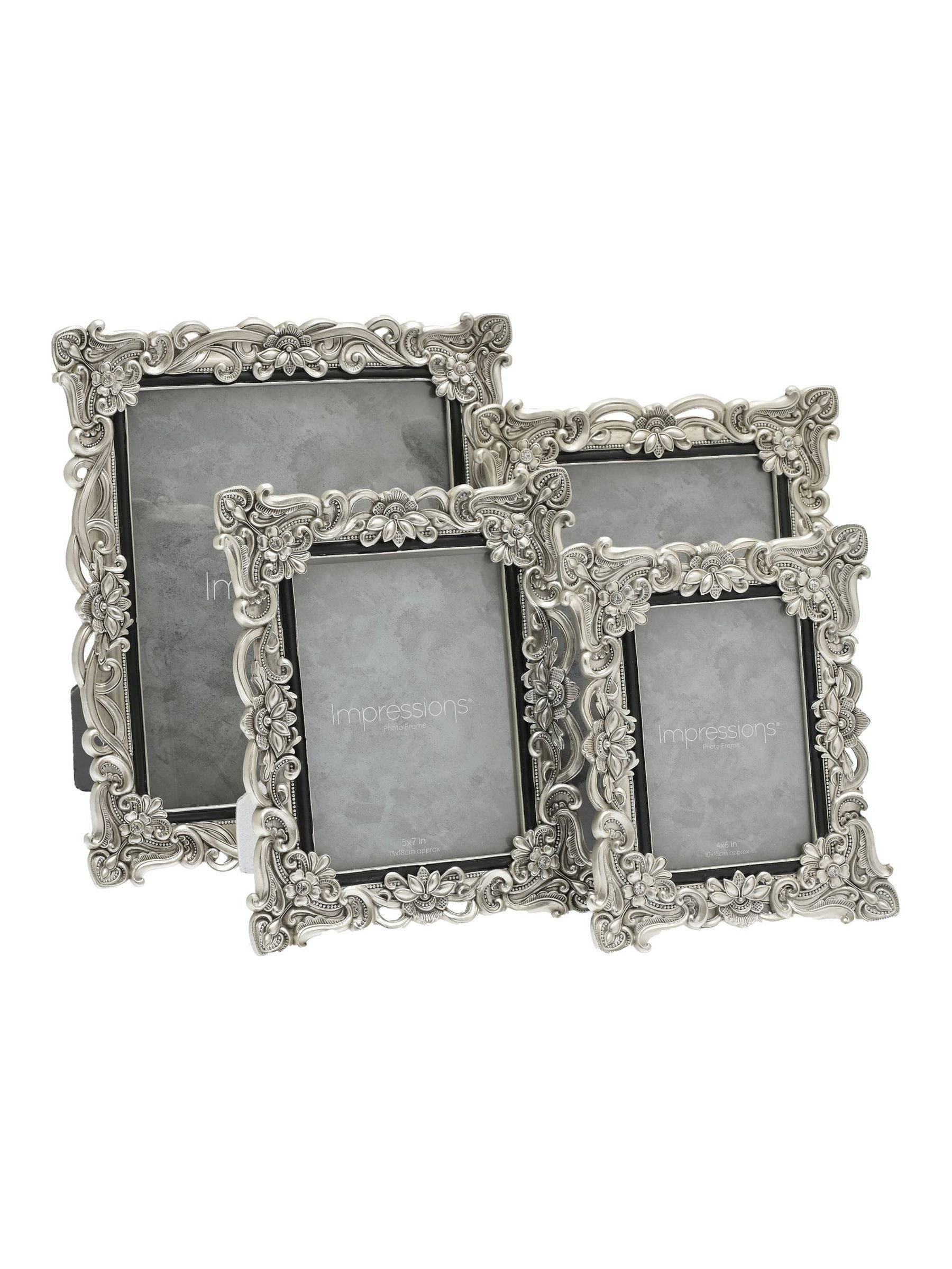 Widdop silver floral crystal photo frame 8x10, UK version