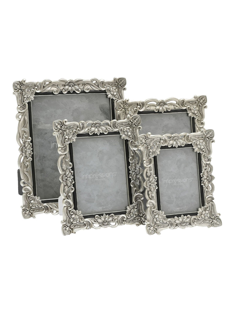 Widdop silver floral crystal photo frame 8x10, UK version