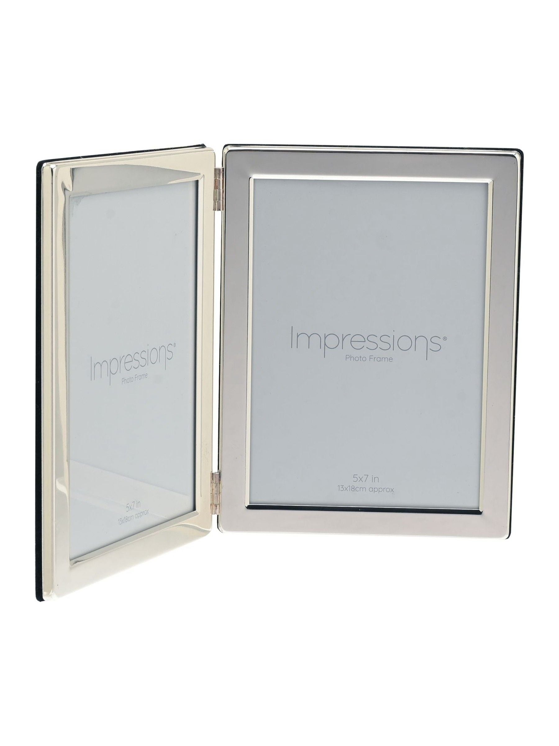 Widdop silver double landscape photo frame, imported from the UK