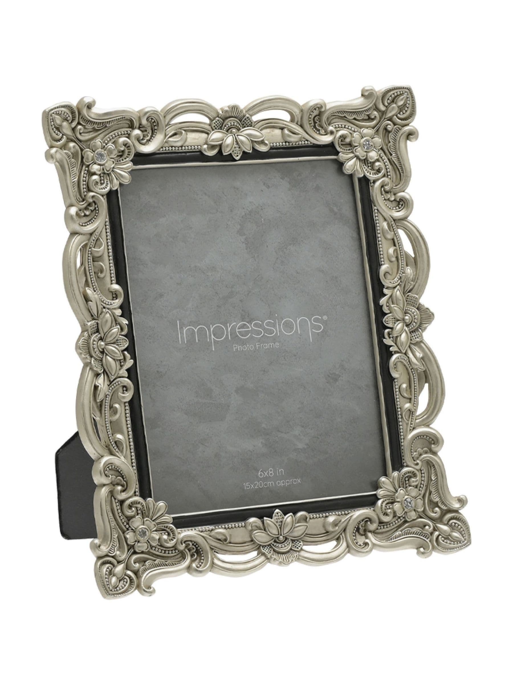Impressions by Juliana Widdop Silver Antique Floral Resin Photo Frame (British brand)
