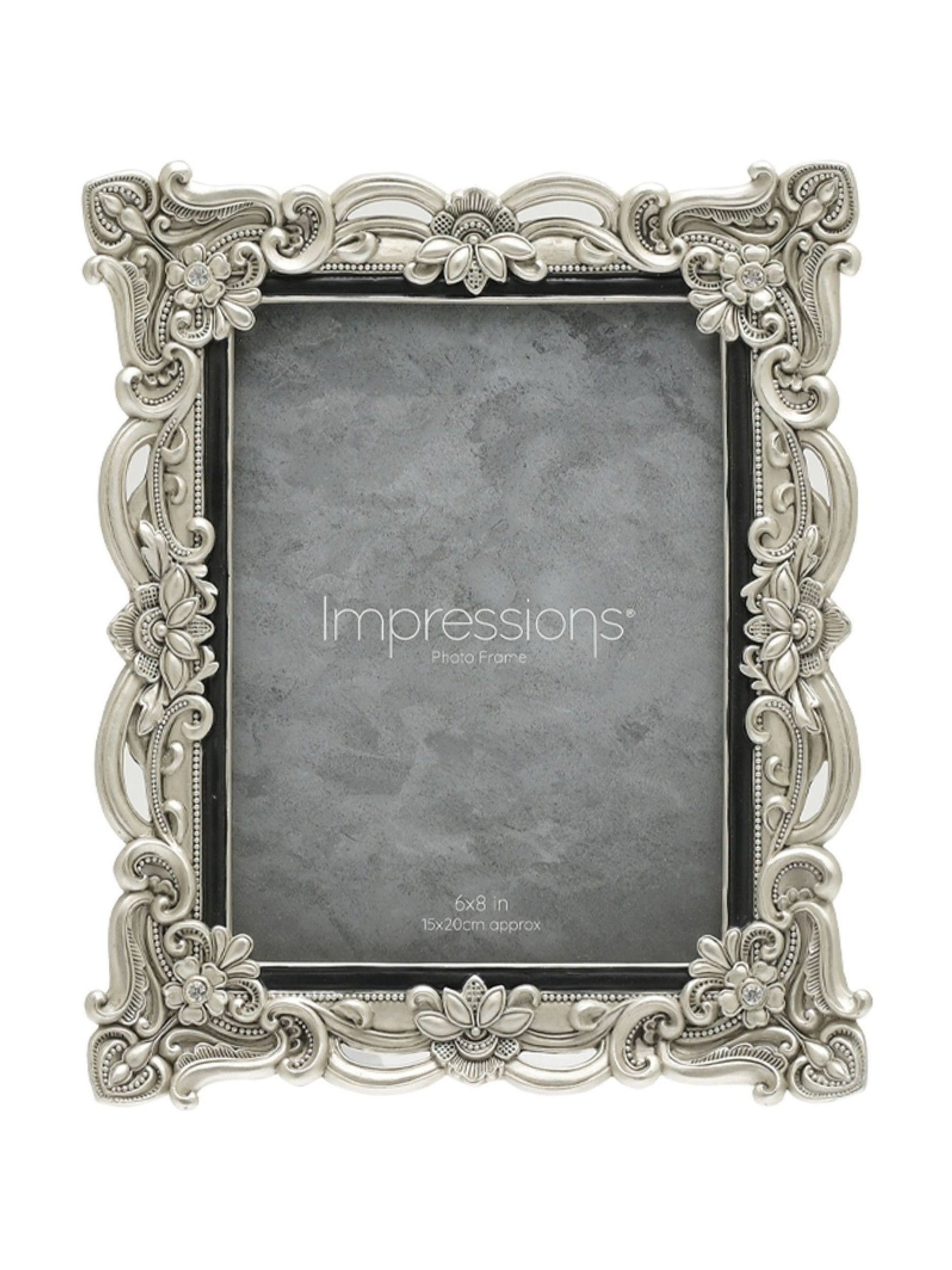 Impressions by Juliana Widdop Silver Antique Floral Resin Photo Frame (British brand)