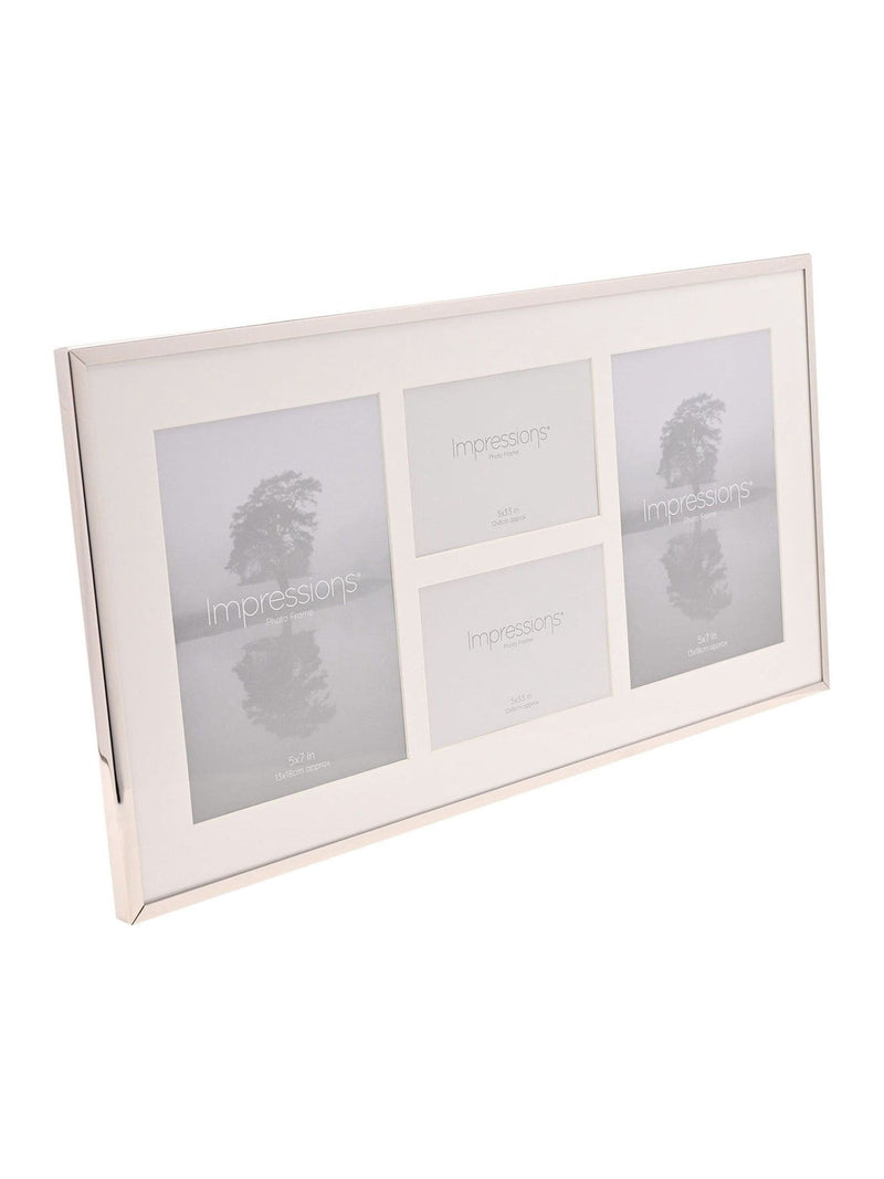 Widdop silver-plated multi-aperture photo frame - British product