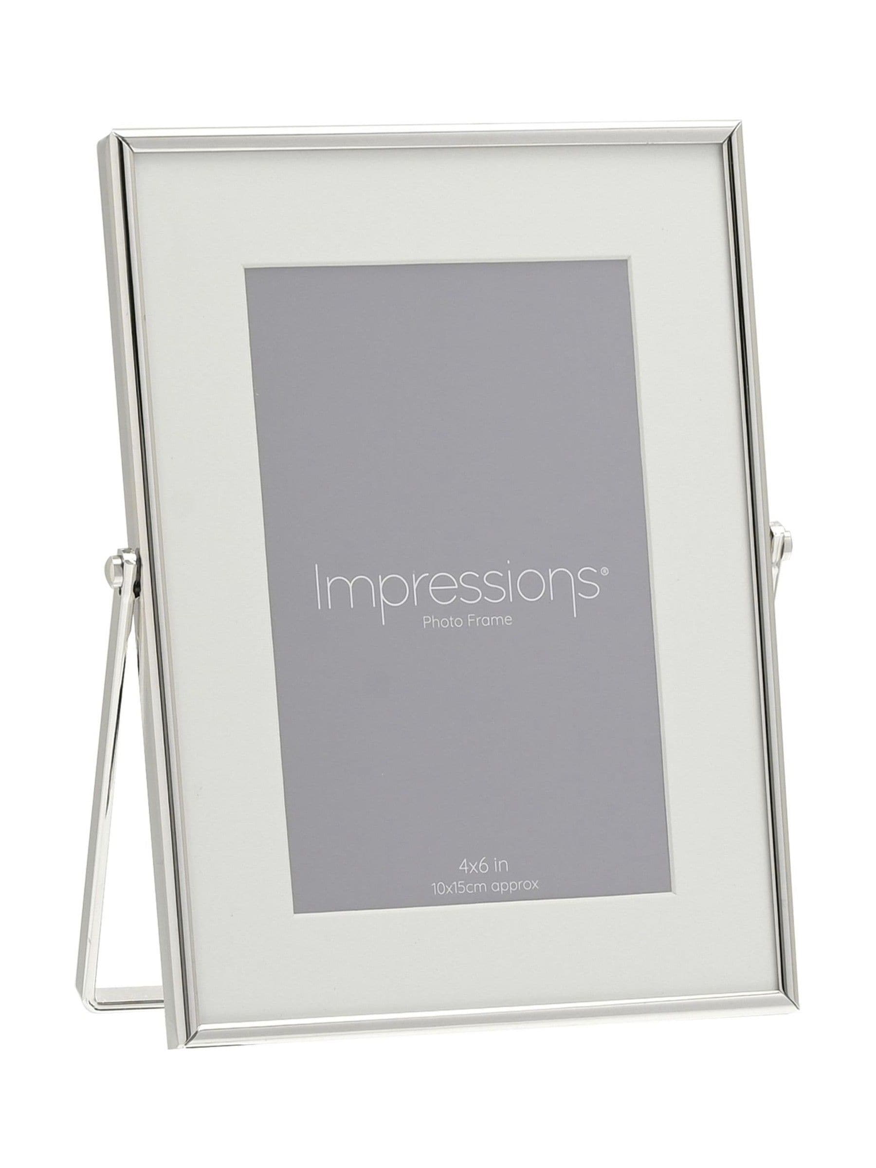 Widdop silver photo frame white border 4x6 - British product