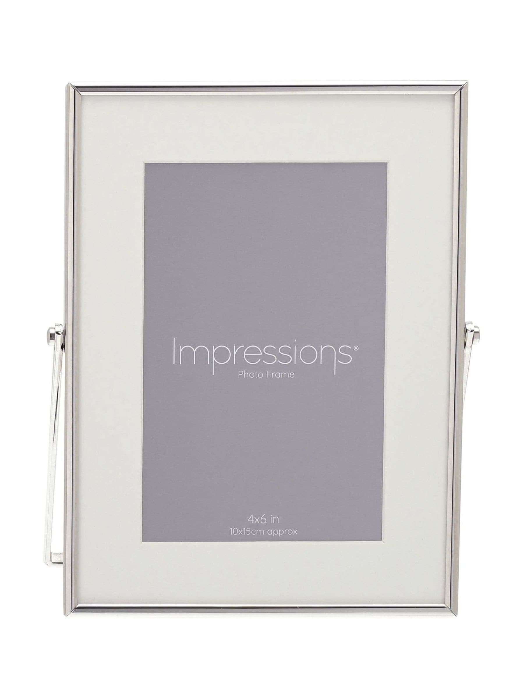 Widdop silver photo frame white border 4x6 - British product