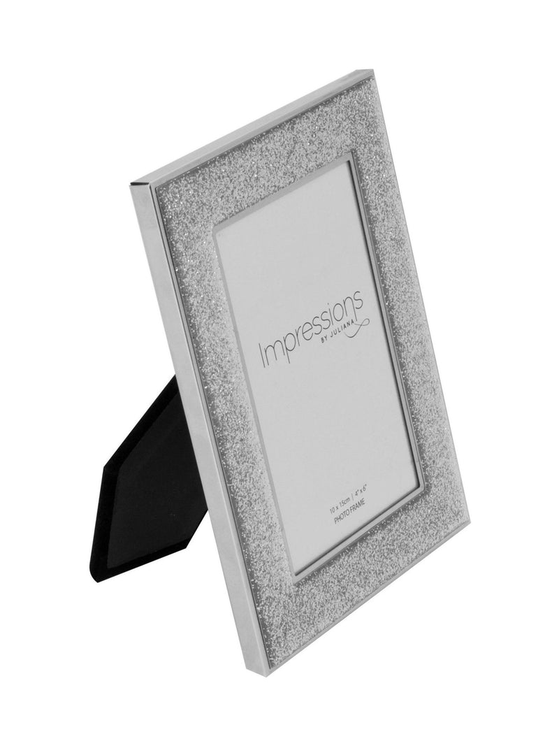Widdop silver photo frame with glitter band 4x6 inch, imported from the UK