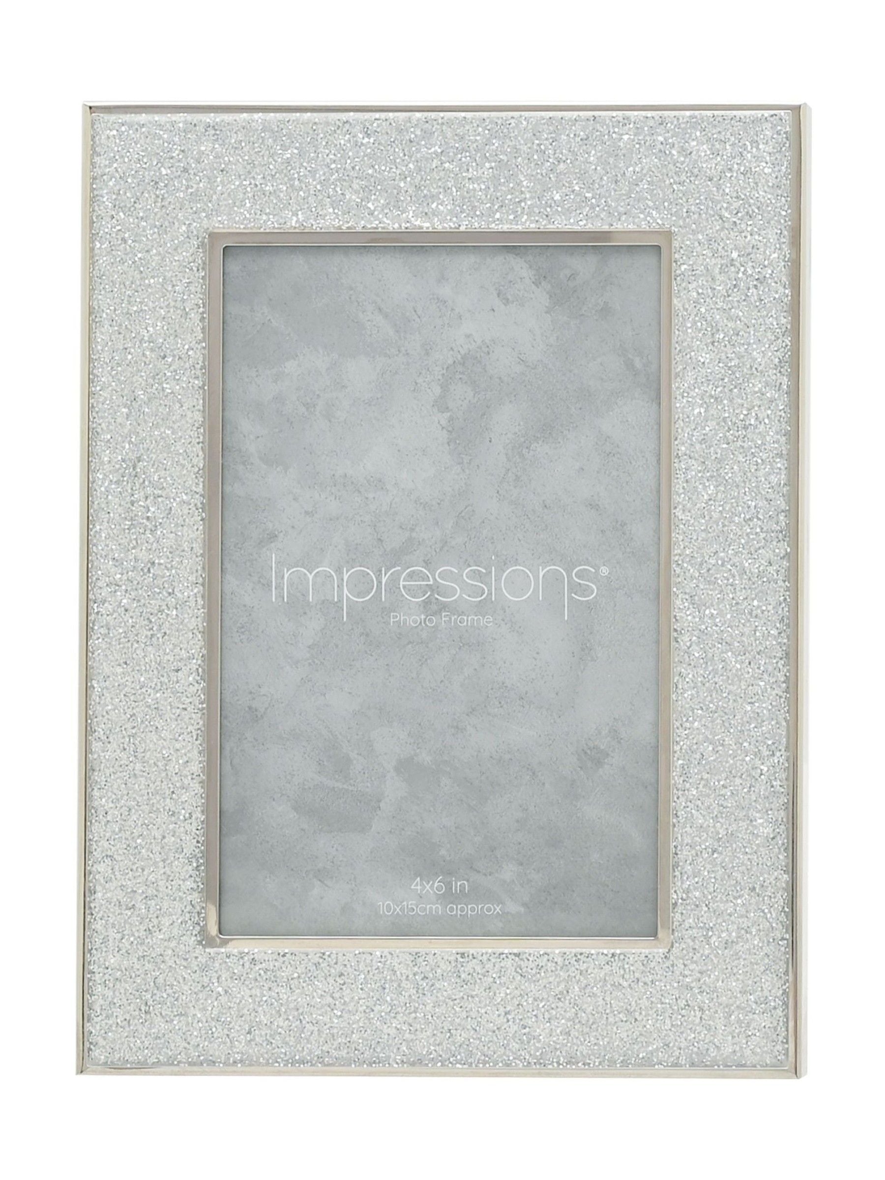 Widdop silver photo frame with glitter band 4x6 inch, imported from the UK
