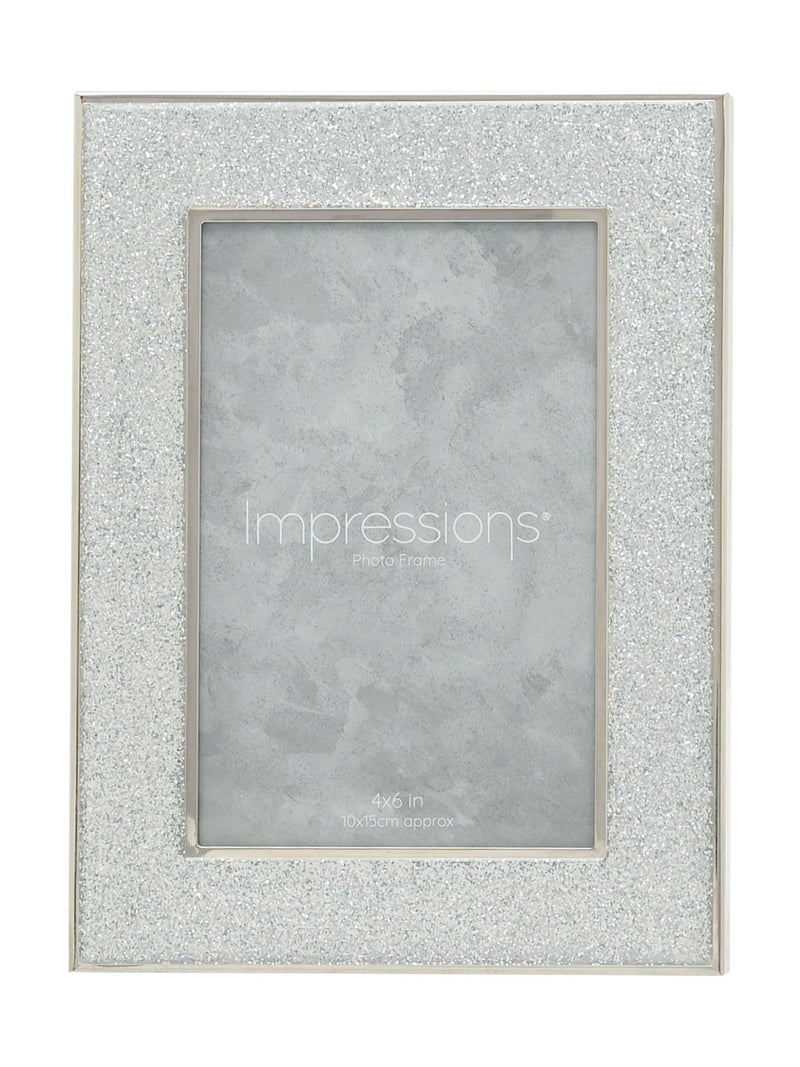 Widdop silver photo frame with glitter band 4x6 inch, imported from the UK
