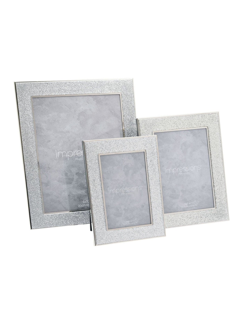 Widdop silver photo frame with glitter band 4x6 inch, imported from the UK