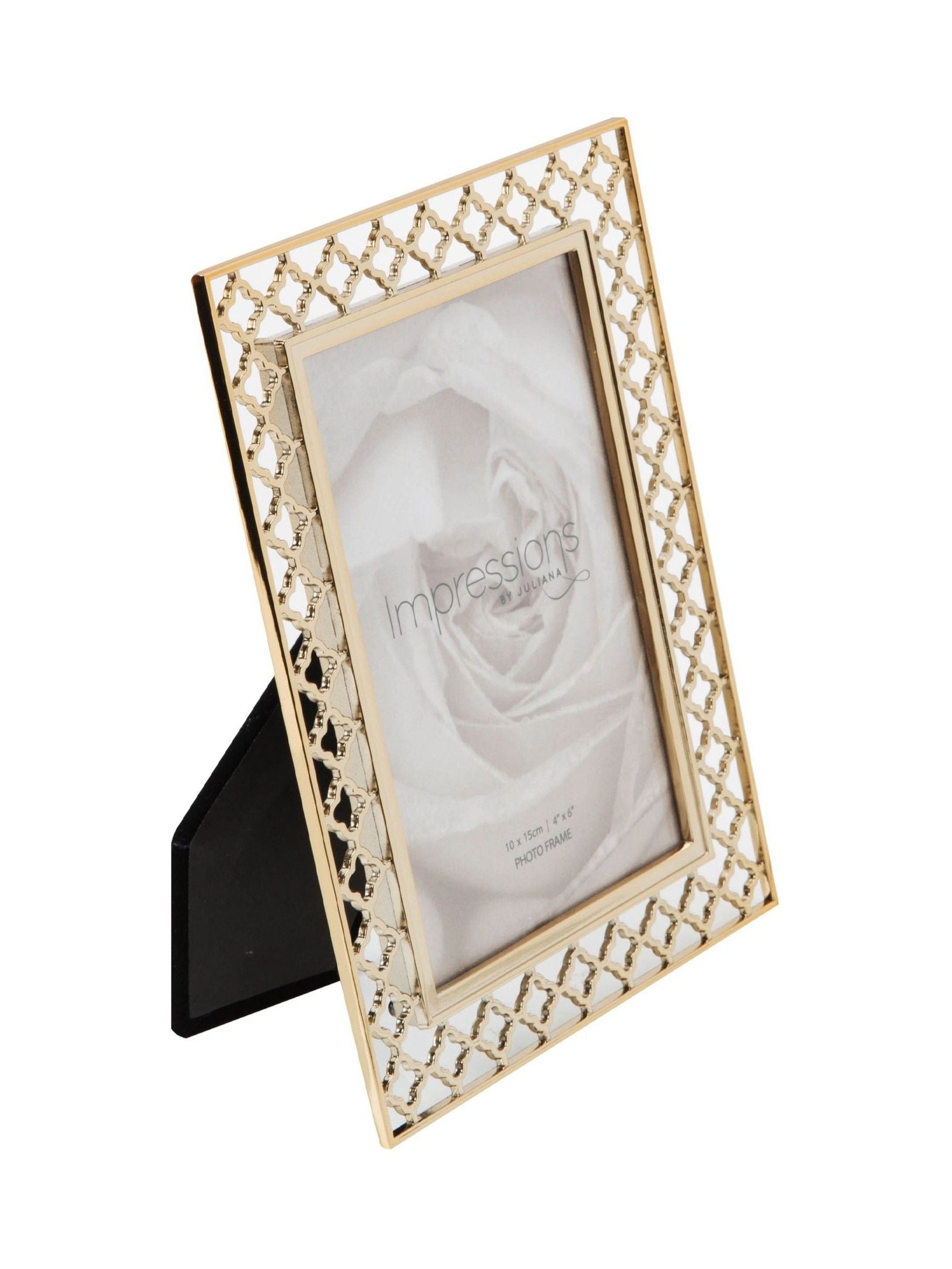 Widdop gold lattice cut metal photo frame 4x6, UK version