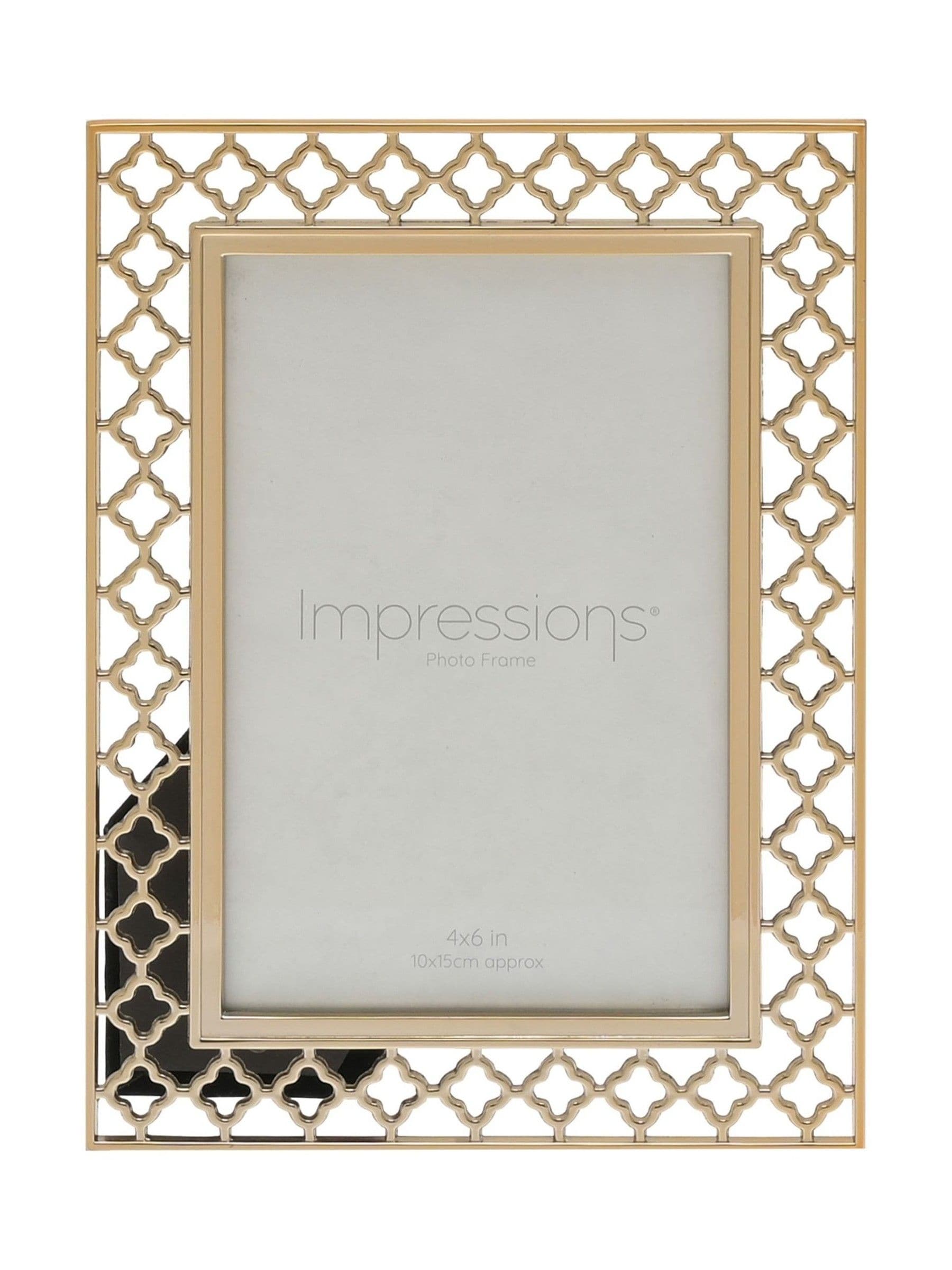 Widdop gold lattice cut metal photo frame 4x6, UK version