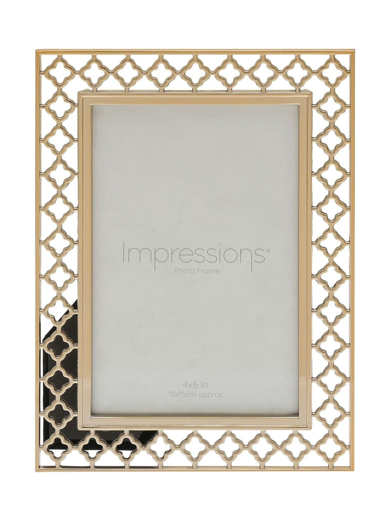 Widdop gold lattice cut metal photo frame 4x6, UK version