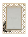 Widdop gold lattice cut metal photo frame 4x6, UK version