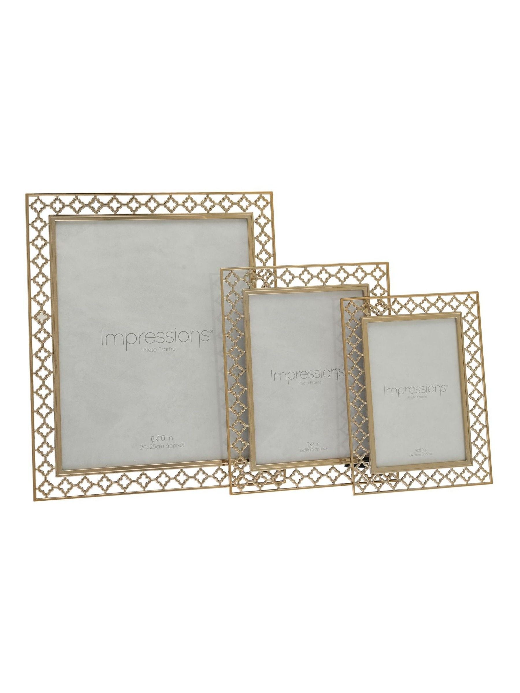 Widdop gold lattice cut metal photo frame 4x6, UK version