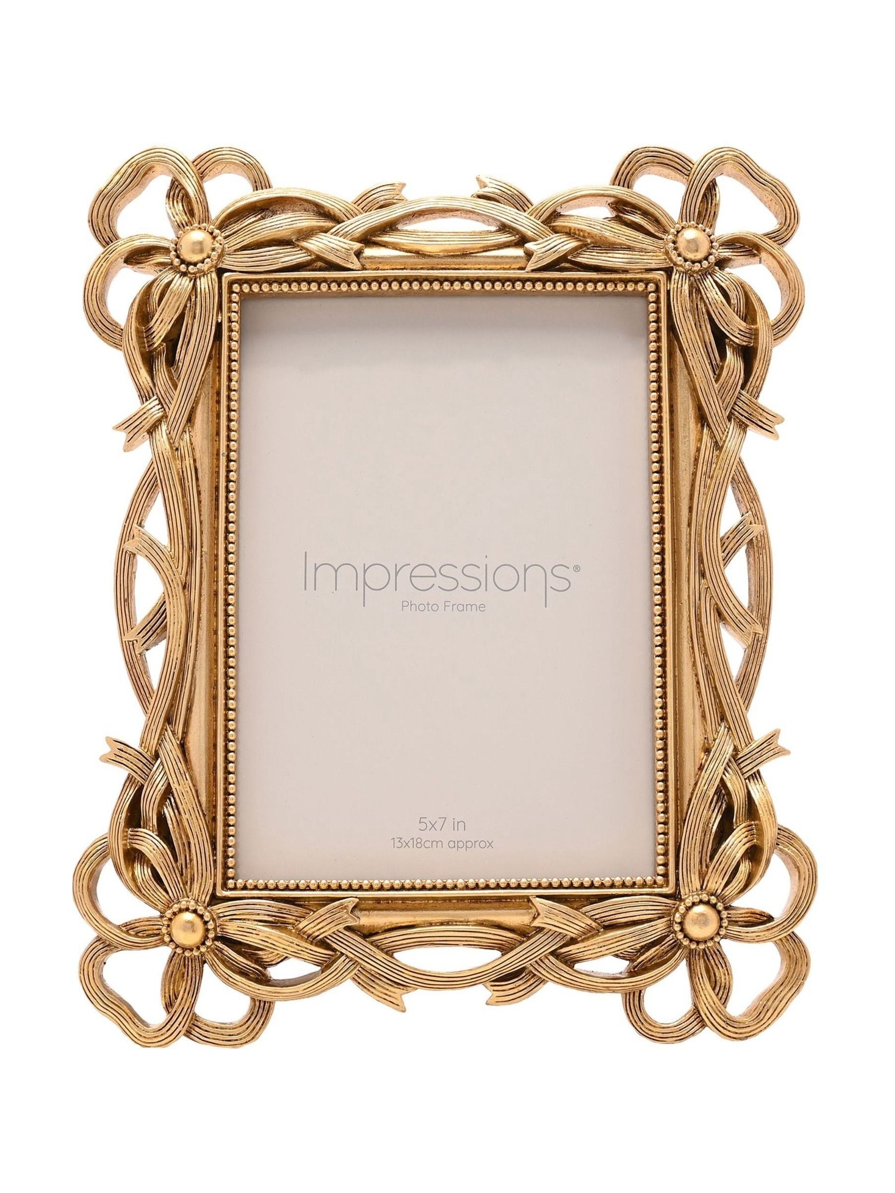Widdop gold bowknot photo frame 5x7, imported from the UK