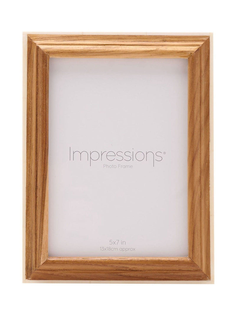 Widdop brown wooden photo frame with white trim (British brand)