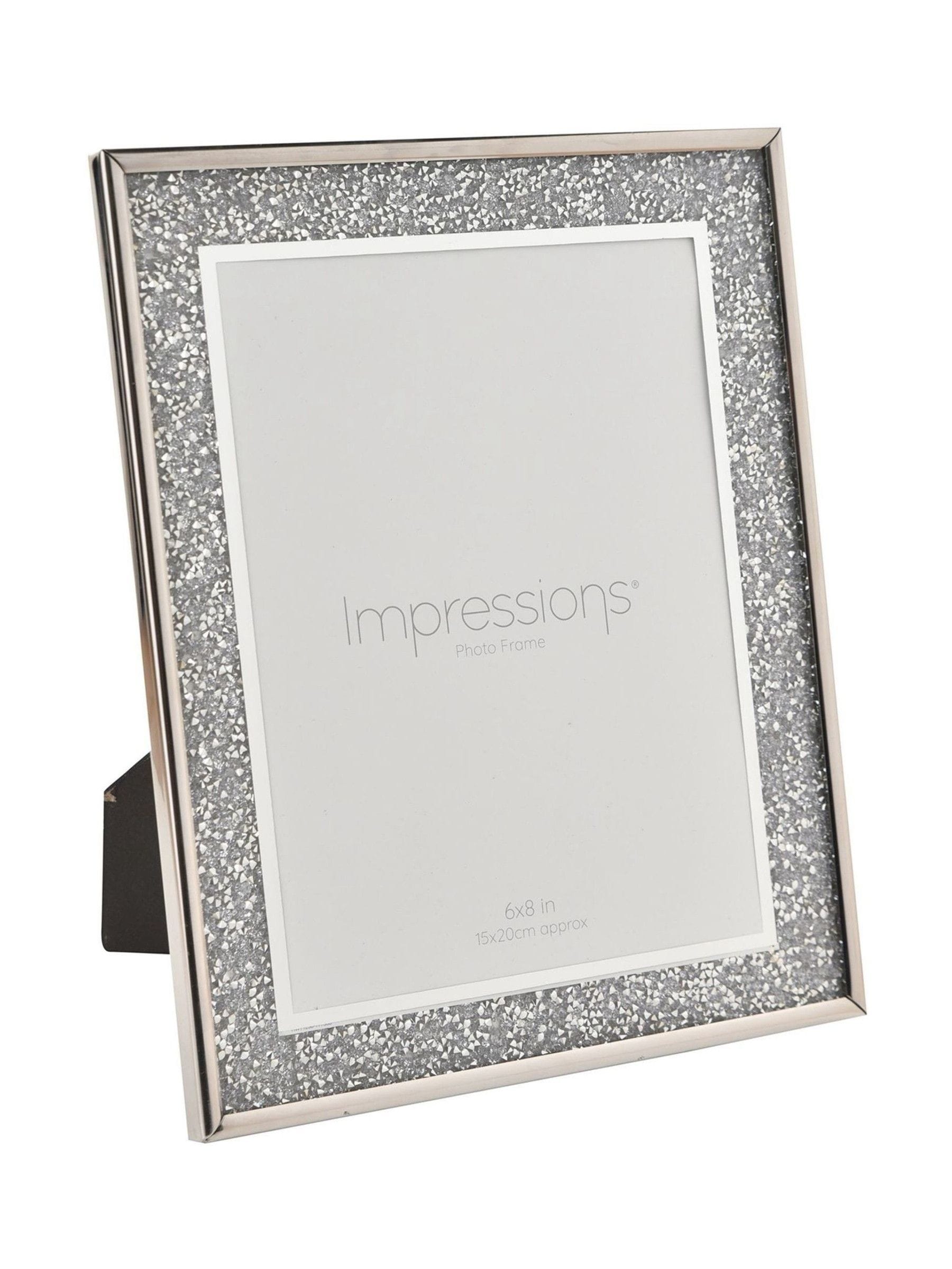 Widdop silver glitter 6x8 picture frame, UK version