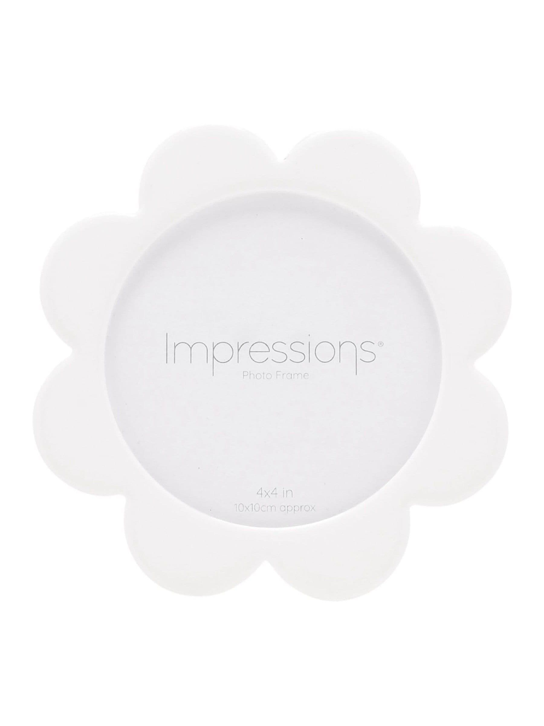 Widdop white flower shaped acrylic photo frame - British product