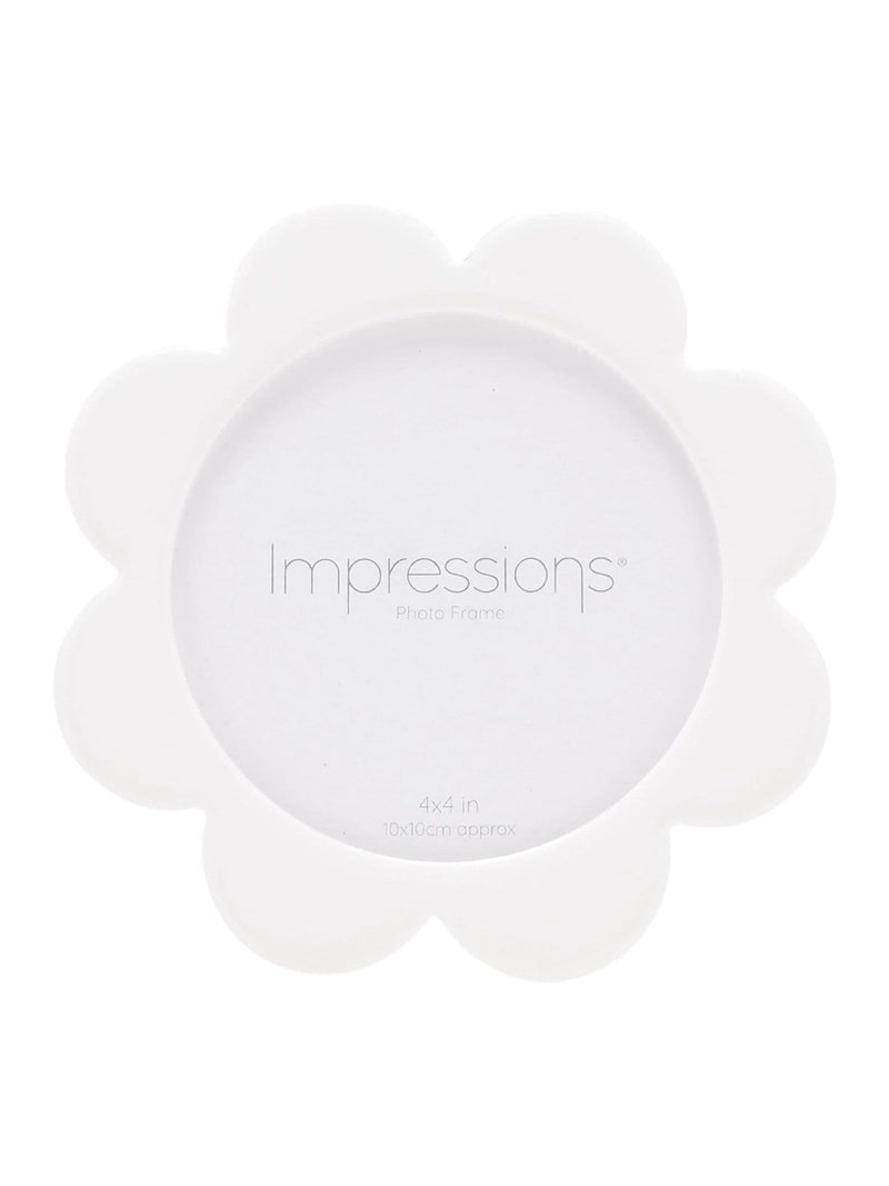 Widdop white flower shaped acrylic photo frame - British product
