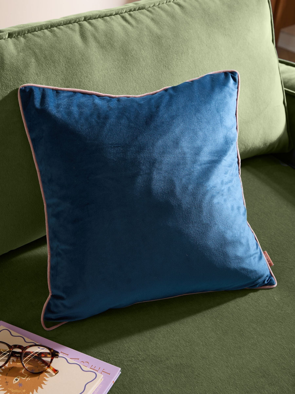 Furn Caramel/Chocolate Meridian Velvet Feather Cushion 55 x 55cm