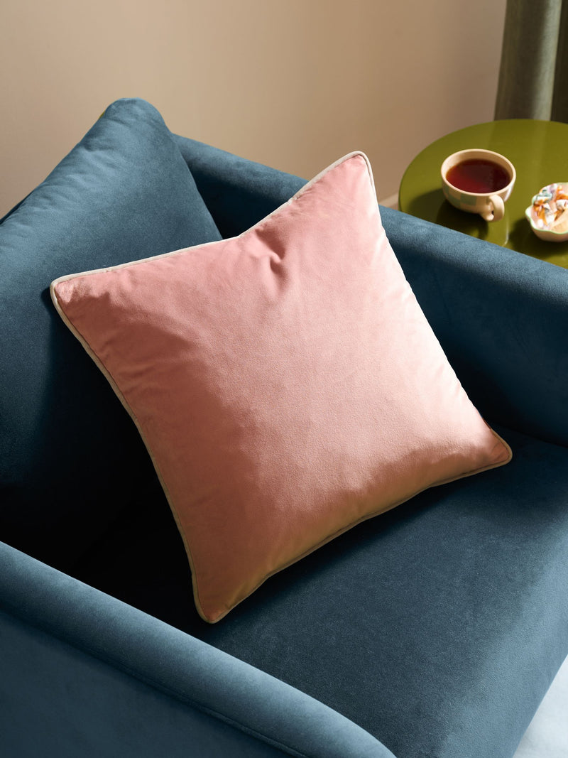 Furn Caramel/Chocolate Meridian Velvet Feather Cushion 55 x 55cm