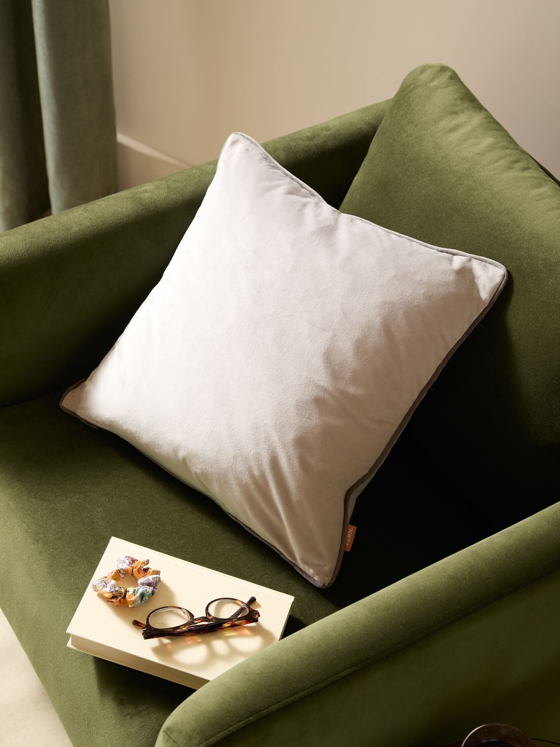 Furn Caramel/Chocolate Meridian Velvet Feather Cushion 55 x 55cm