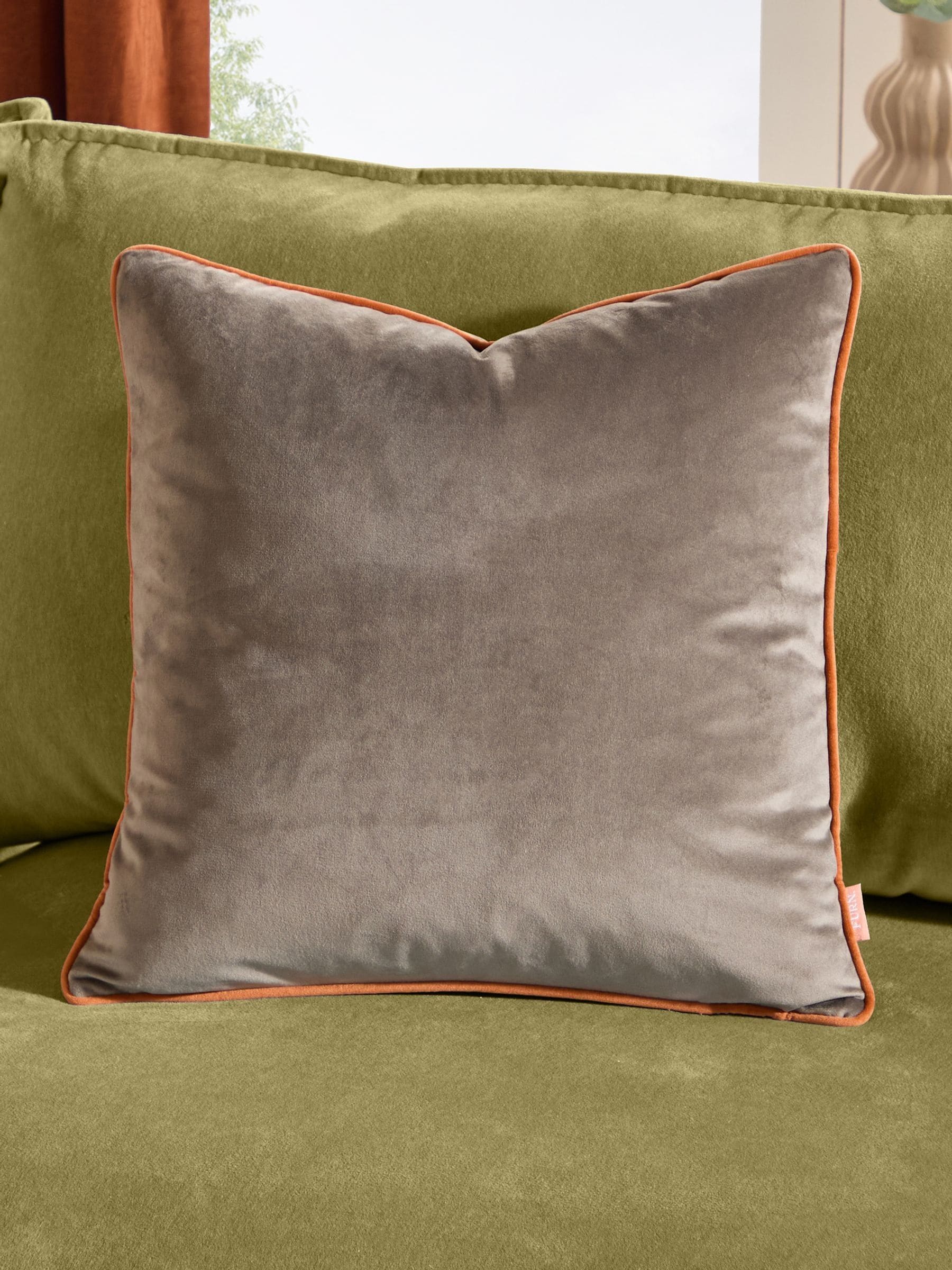 Furn Caramel/Chocolate Meridian Velvet Feather Cushion 55 x 55cm
