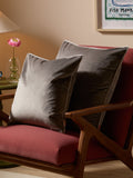 Furn charcoal dove velvet cushion 55x55cm, imported from the UK