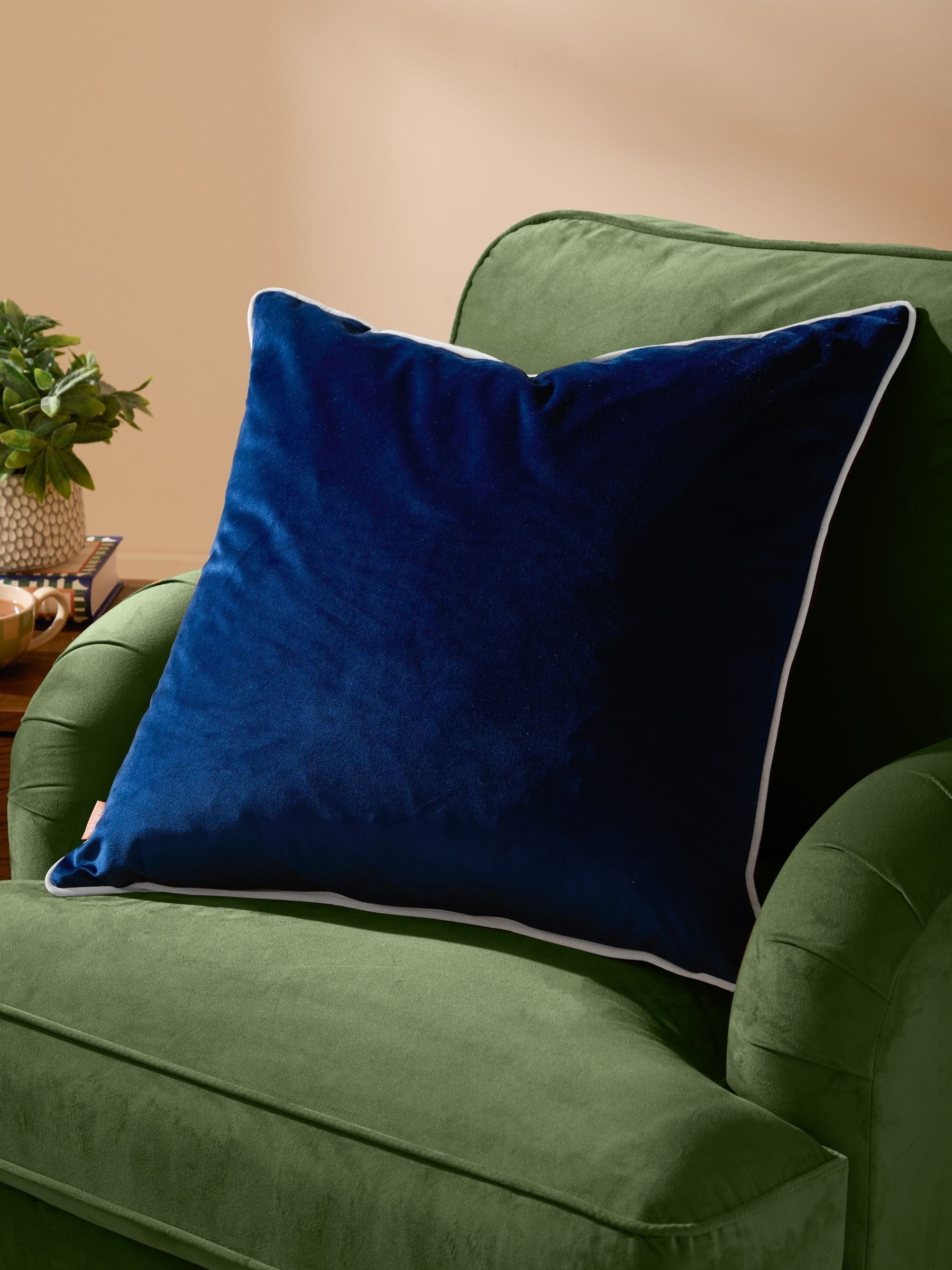 Furn Caramel/Chocolate Meridian Velvet Feather Cushion 55 x 55cm