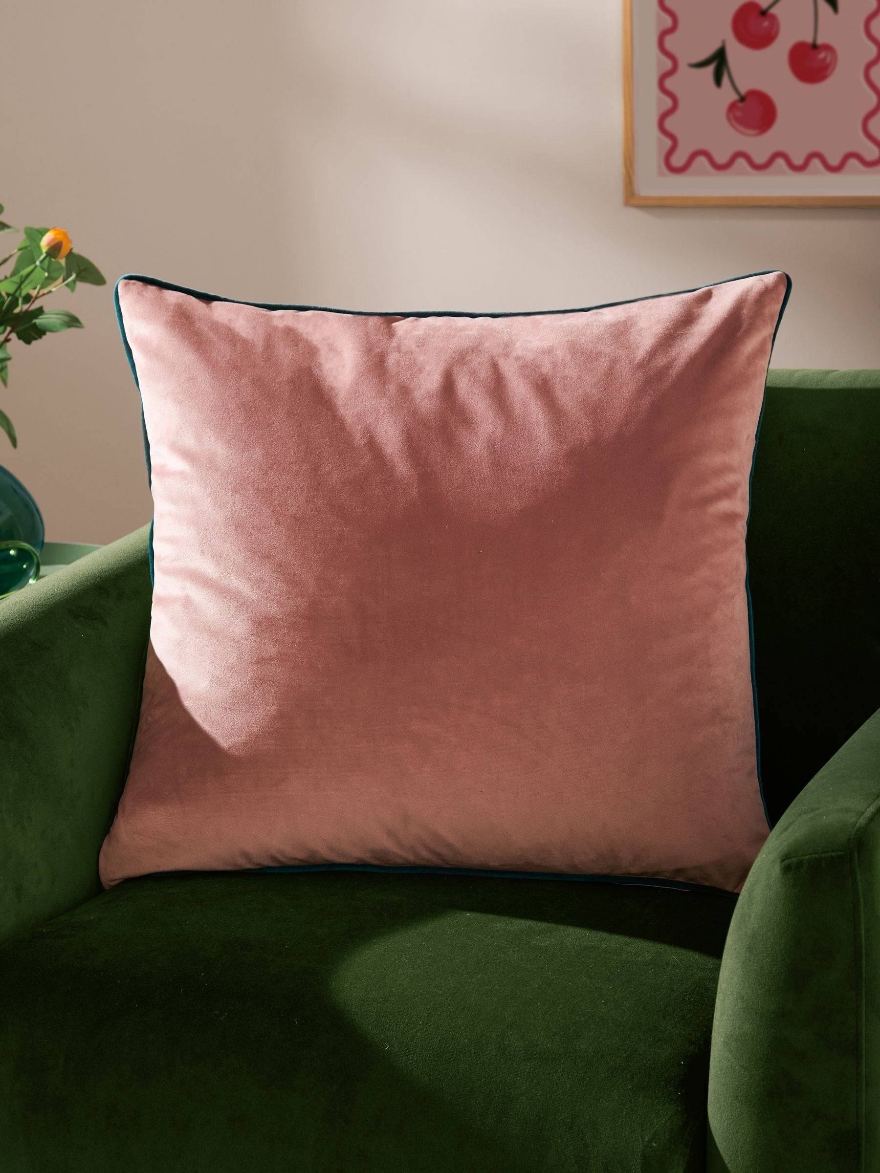 Furn Caramel/Chocolate Meridian Velvet Feather Cushion 55 x 55cm
